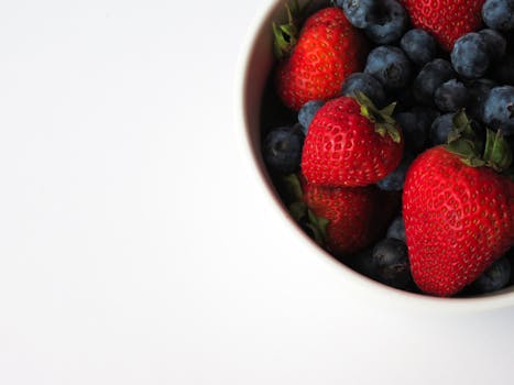 a colorful breakfast spread with fruits and whole grains