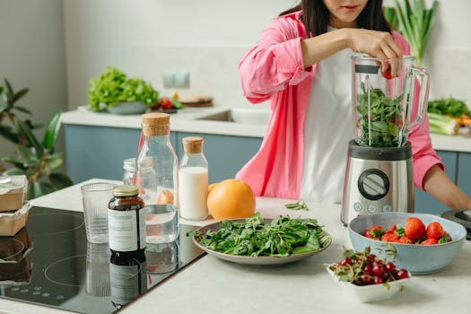 a vibrant smoothie with spinach and banana