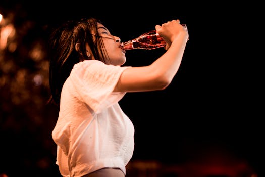 woman enjoying a refreshing drink