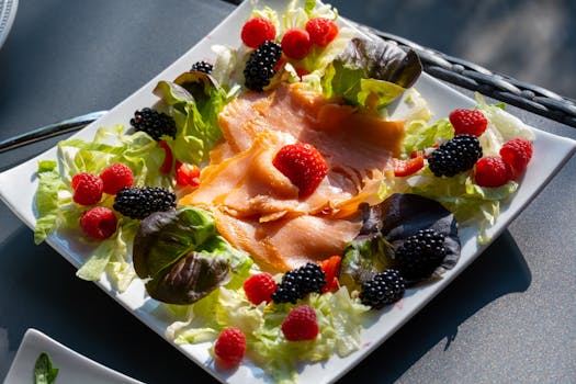 colorful plate with fruits and vegetables