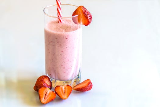 colorful smoothie with fruits and almond milk