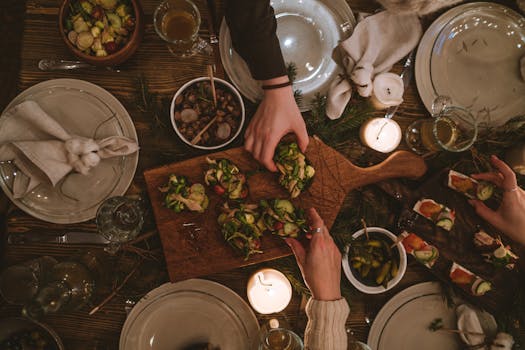 Dining out with friends, sharing a meal