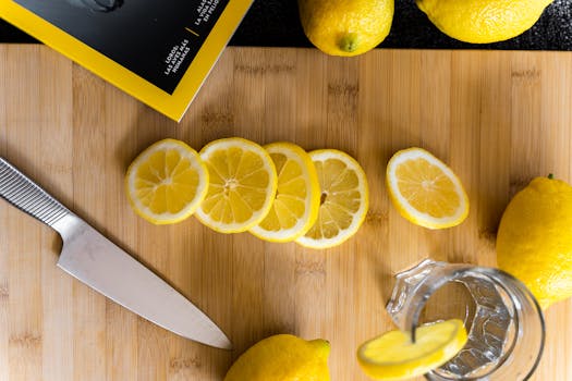 Refreshing glass of water with lemon