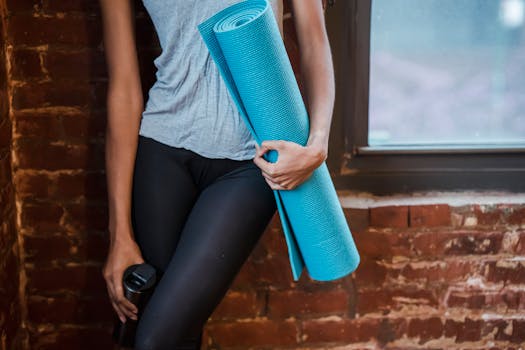 water bottle and workout gear