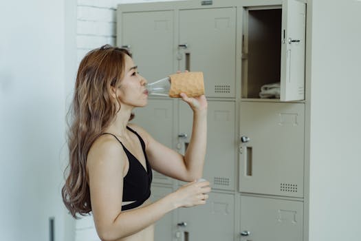 athlete drinking water