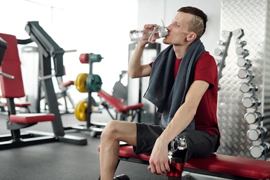 Person drinking water after workout