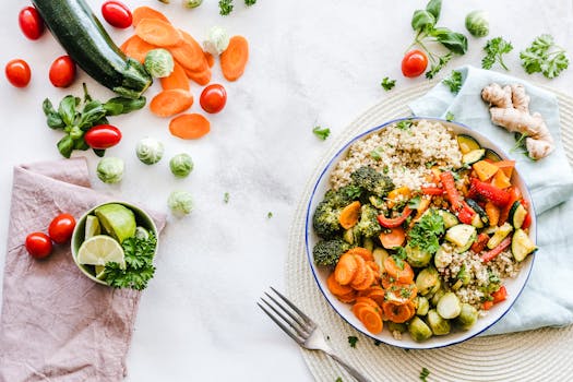 nutrition plate with balanced food