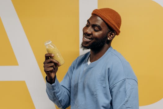 athlete preparing a smoothie