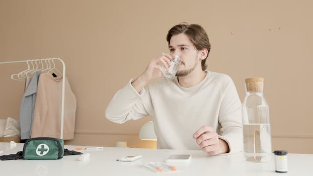 image of a person drinking water