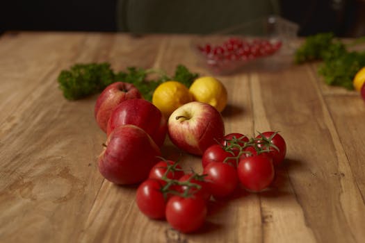 colorful whole foods like fruits and vegetables