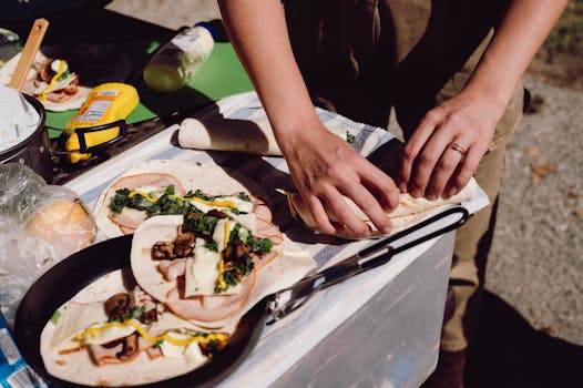 camping meal prep with dehydrated foods