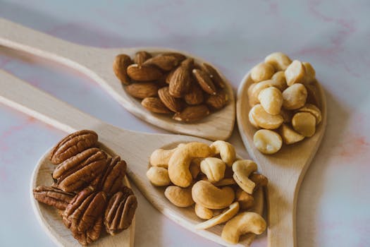 a variety of whole foods on a table