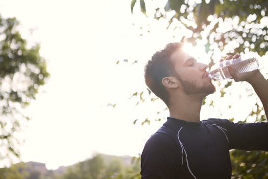 water bottle and sports drink