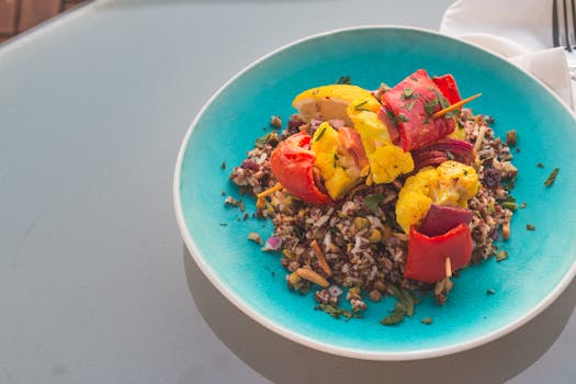 colorful salad with quinoa and vegetables