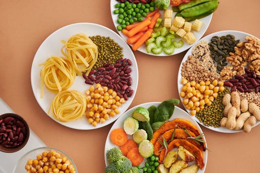 A colorful plate of protein-rich lentils and chickpeas