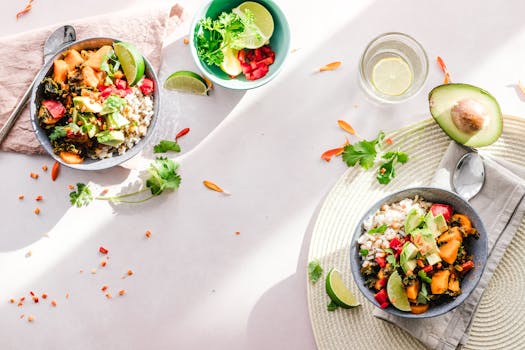 colorful plate of healthy foods