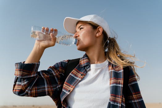 hydrating with water