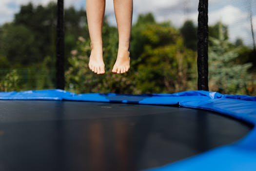 Rebounding on a mini trampoline