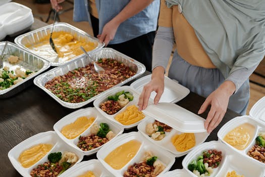 meal prep containers filled with vegan food